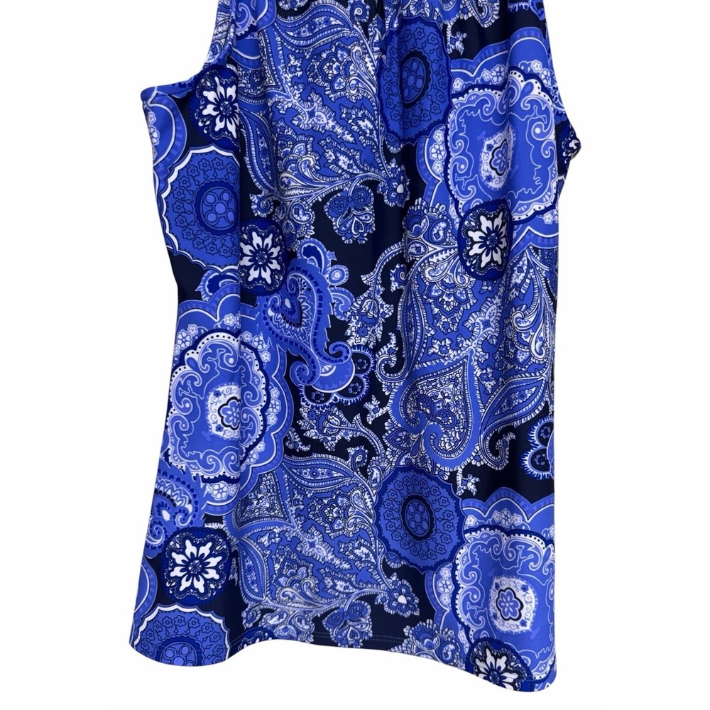 Jude Connally‎ Claire Captivia Paisley Print Tank Top Navy Blue Women's Size Med - Picture 6 of 12